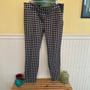 New York & Company Stretch Black & White Gingham Check Pants Size 18